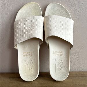 Vans Karina Rozunko Decon Slide sandals in the Buttercream colorway. Size 10.